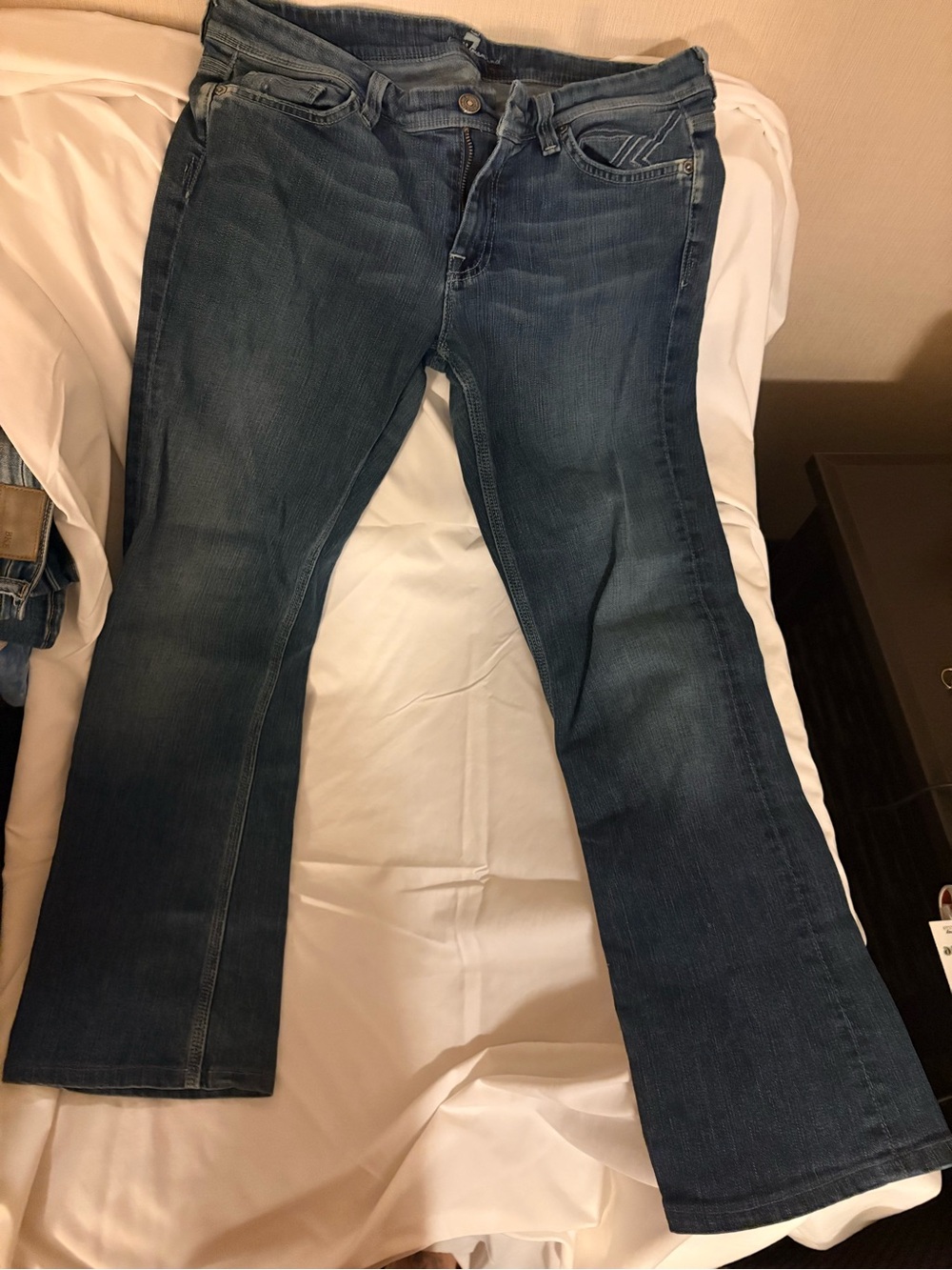 Seven7 Women's Dark Blue Flare Jeans